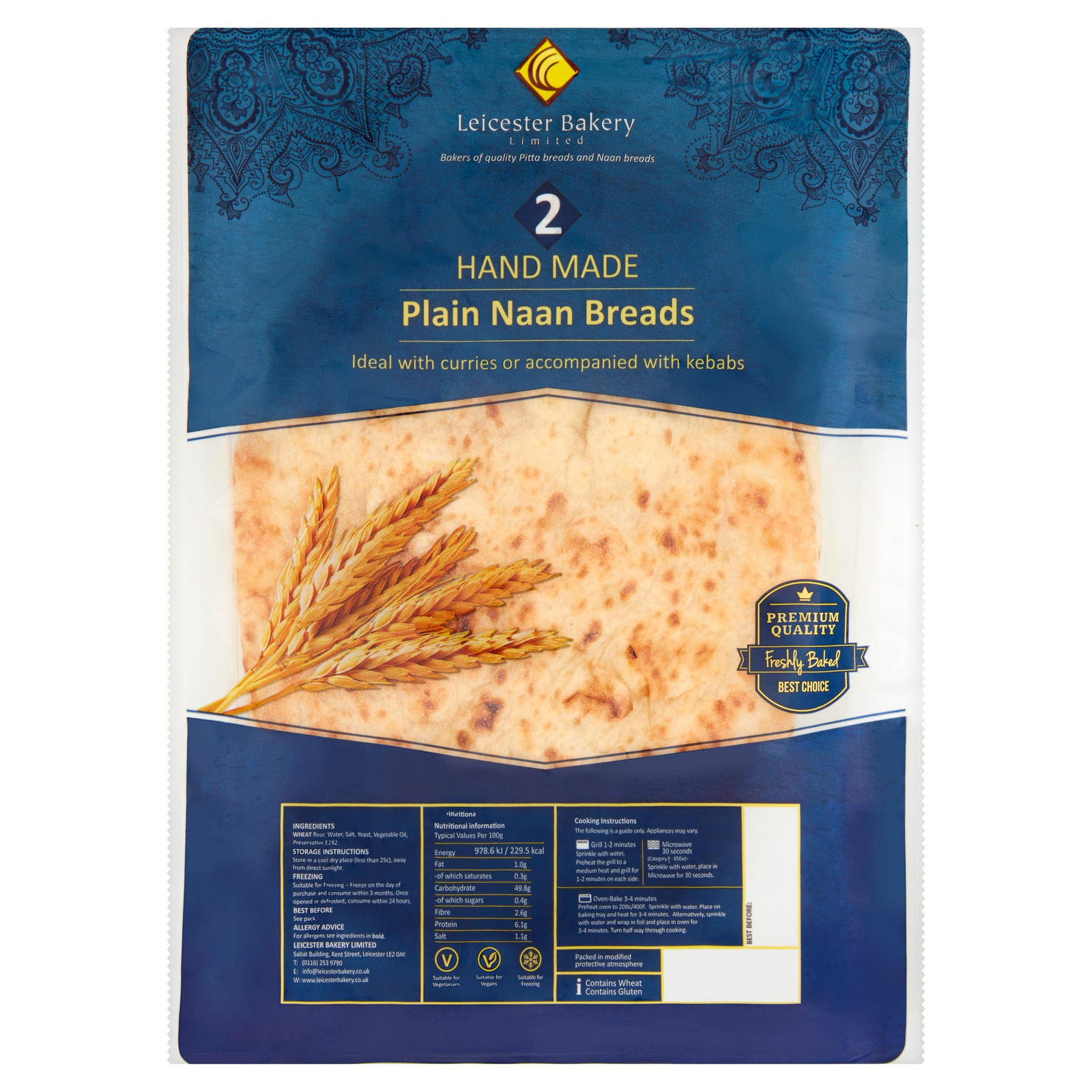 Leicester Bakery Plain Naan Breads